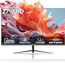 Sponsored Ad - 27 inch Gaming Monitor 100Hz Computer Monitor Built-in Speakers Full HD 1920 x 1080P with HDMI DP Interface Eye Care Frameless with 3-Side Virtually Borderless Design VESA（100 x 100mm）