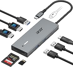 USB C Docking Station Dual Monitor with 2 HDMI, 9-in-1 Laptop Docking Station with 4K@60Hz HDMI, USB A&C 3.0, SD/Micro SD, 100W PD, USB C Dock Compatible with Acer/Dell XPS/HP/Mac/Surface etc