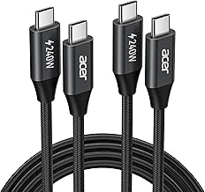 USBC Cable, 240W USB C Cable (6.6FT/2 Pack), C to C Fast Charging Nylon Braided Type-C Charger Cord Compatible with iPhone 17/16/ 15 Pro Max, Galaxy S25/S24, MacBook Pro/Air, iPad, Laptop, etc.