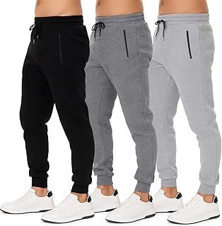 Sponsored Ad - Sweatpants for Men 3 Pack Joggers - Men's Athletic Sweatpants Pockets & Zipper Active Workout Pants