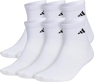 Men's Superlite Quarter Socks 6-Pack, Durable, Lightweight, Athletic Breathable with Compression Arch Support