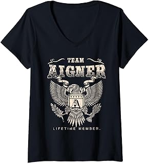 Womens Team Aigner Lifetime Member - Aigner Name V-Neck T-Shirt