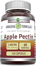 Amazing Formulas Apple Pectin 1400 Mg Supplement | Capsules | Non-GMO | Gluten-Free | Made in USA (1 Pack | 120 Count)