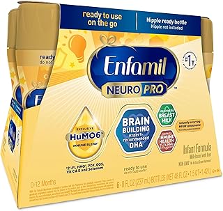 NeuroPro Baby Formula, MFGM* 5-Year Benefit, Expert-Recommended Brain-Building Omega-3 DHA, Exclusive Immune Supporting HuMO6 Blend, Ready-to-Feed Infant Formula, Liquid, 8 Fl Oz (6 Count)