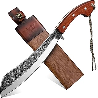 Sponsored Ad - Golden Bird Parang Machete Knife - 9.5 Inch Heavy Duty Machete for Cutting Trees, Gardening, Bushcraft, Survival, Outdoor Hunting and Camping - Full Tang with Wooden Sheath - Yard Work 