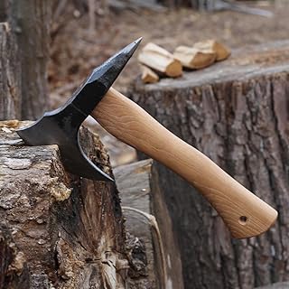 Hatchet Axe Spike Hawk, 11" Forged Carbon Steel Chopping Axe for Wood Splitting, Kindling, Outdoor Camping