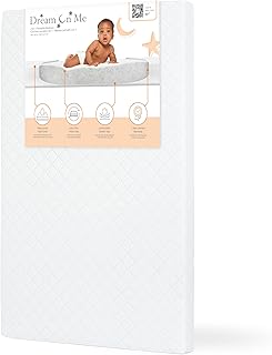 Dream On Me Holly 3” Mini/Portable Crib Mattress, Greenguard Gold & JPMA Certified, Fits Portable & Mini Cribs, Lightweight Fiber Core, Waterproof Vinyl Cover (38"x24"x3")