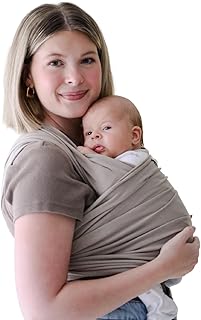 snuggle me Baby Wrap | Hands-Free Baby Wraps Carrier, Easy-Tie Baby Sling Carrier, Baby Carrier Wrap with Organic Cotton, Baby Wearing Wrap for Newborns from 0 to 18 Months (7-35 lbs) - Birch
