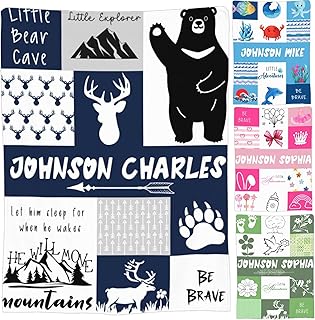 Sponsored Ad - Personalized Baby Blanket for Girls and Boys,Super Soft Custom Baby Blanket with Name,Customized Swaddle Blankets Throw for Newborn,Infant,Toddlers
