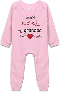 DOQOSESHY I'm Not Spoiled My Grandpa Just Loves Me Baby Bodysuit Short Sleeve/Sleeveless/Long Sleeve Rompers, 3 Months