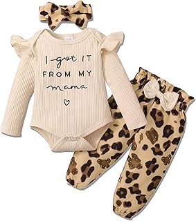 Baby Girls Clothes Newborn Infant Baby Girls Outfit Long Sleeve Ruffle Romper Floral Pants Headband Sets 0-18 Months