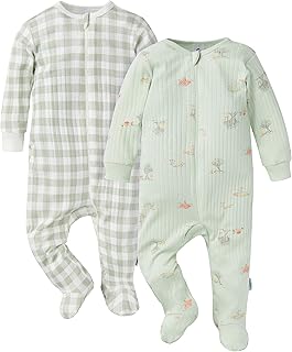 Girls' Baby Unisex 2-Pack 2-Way Zip Textured Sleep 'N Play