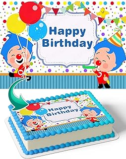 Cakecery Plim Plim Baby TV PPRB Edible Cake Image Topper Personalized Birthday Cake Banner 1/4 Sheet