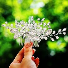 Sponsored Ad - GORAIS Crystal Bride Wedding Hair Comb Silver Bridal Hair Piece Rhinestone Hair Accessories for Women and Girls (Silver)