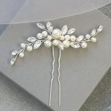 JAKAWIN Pearl Bride Wedding Hair Pins Silver Bridal Hair Clip Accessories Rhinestone Hair Piece for Women HP179 (1 Silver)