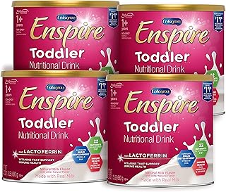 Enspire Toddler, Nutritional Drink, Immune-Supporting Lactoferrin and Brain-Supporting DHA, Natural Milk Flavor, 24 Oz Can (Pack of 4)