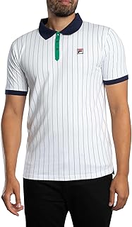Men's Polo Classique À Rayures Vintage BB1, White/Green/Navy