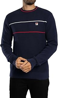 Men's Waffle Knit Sweater Kallum, Navy/Gardenia/Red