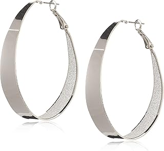 Large Oval Glitter Hoop Earrings