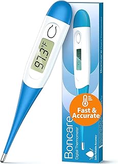 Sponsored Ad - Boncare 10 Seconds Oral Thermometer for Adults and Kids - Accurate & Safe Rectal Digital Thermometer for Baby with Fever Alarm (Light Blue)