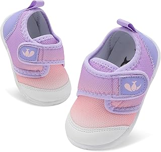 FEETCITY Baby First Walking Shoes Boys Girls Infant Sneakers Crib Shoes Breathable Lightweight Slip On Shoes