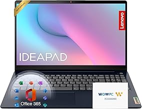 IdeaPad 15.6 inch Laptop Computer with Microsoft 365 Home and Business • 12GB RAM • 256GB PCIe SSD • Intel Core • Wi-Fi 6 • 1TB Cloud Storage • 11HR Battery • Windows 11 • WOWPC Recovery USB
