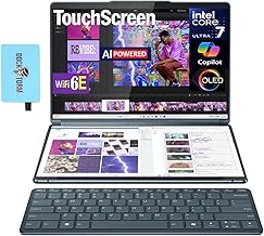 Yoga Book 9i 2-in-1 AI Copilot PC Laptop 13.3" 2.8K Dual Screen OLED Touch Display (Intel Ultra 7 155U, 16GB LPDDR5X, 1TB SSD, 3 Thunderbolt 4, WiFi 6E, Win 11 Pro) w/DKZ USB Port Expander