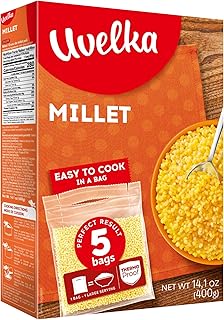 Uvelka Millet Boil-in-Bag Psheno - 5x80g (14.1 oz), From Russia, Kosher, Pack of 1
