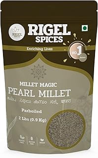 Rigel Spices | Pearl Millet | 2lbs resealable pack | Kambu | Non GMO | Gluten Free | Rich in fiber