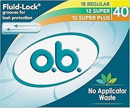 o.b. Tampons No Applicator, Fragrance-Free - 40ct (18ct Regular/12ct Super/10ct Super Plus) | Applicator-Free Tampons Multipack, Feminine Care, ob Tampon Multipack, Period Products