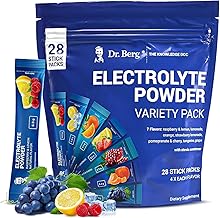 Dr. Berg Sugar Free Electrolyte Powder Packets (Variety Pack) - Daily Electrolyte Drink Mix - 28 Total Hydration Pouches Sugar Free - Keto Electrolytes Powder Packets No Sugar - 7 Delicious Flavors