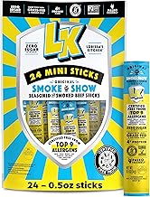 Sponsored Ad - Lorissa's Kitchen Beef Jerky Mini Sticks, Premium Grass Fed & Finished, Original Smoke Show Flavor - 4g Protein, Halloween Snacks, Free from Top 9 Allergens, Non-GMO, Gluten-Free, 0.5 O