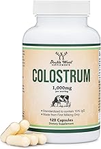 Colostrum Supplement 120 Capsules, 1,000mg per Serving (Bovine Colostrum Powder from First Milking Only, Std. to Contain 15% IgG Immunoglobulins) No Fillers, Third Party Tested by Double Wood