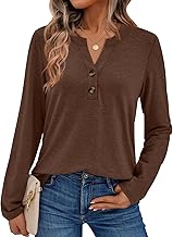 AUTOMET Women's Long Sleeve Shirts 2025 Fall Fashion Dressy Casual Tops Trendy Henley Blouses Cute Work Outfits Clothes