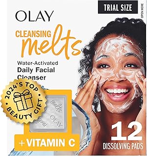 Cleansing Melts + Vitamin C Face Cleanser, 12ct, Water-Activated Face Wash Cleans, Tones, and Refreshes Skin