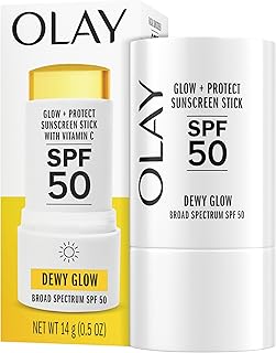 Glow & Protect SPF 50 Face Sunscreen Stick, Fragrance Free, 0.5 OZ (14 G), Dewy Finish Sunscreen Stick with SPF 50 Broad Spectrum Sunblock for All Skin Types