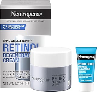 Sponsored Ad - Rapid Wrinkle Repair Retinol Face Moisturizer, Anti-Aging Face Cream with Retinol & Hyaluronic Acid, 1.7 oz + Trial Size Hydro Boost Facial Cleanser, 0.5 fl. oz