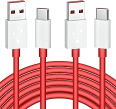 6FT 2-Pack USB Type C Cable for OnePlus 8 Pro, 80W 65W for SuperVOOC/Warp/Dash Charging Cable Rapid Data Syncing Fast Charger USB C Cable for OnePlus 13 12 12R Open 11 10 8 7T Pro 7 6T, Red
