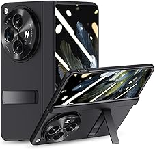 for Oneplus Open Case, Built-in Screen Protector, Full Hinge Protection, Metal Kickstand, Camera Protection, Thin & Slim Cover 5G 2023-Black