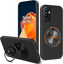Sponsored Ad - Compatible for OnePlus 1+ 9 Phone Case, 360° Rotatable Ring Holder Kickstand/Stand Silicone TPU Silm Fit Shockproof Protective Cover Case for OnePlus 1+ 9 6.55 inch (2021 Release) - Bla