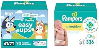 Easy Ups Boys (6T-7T), 70 Count + Pampers Baby Wipes, 336 Wipes Total (4 Flip-Top Packs)