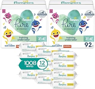 Pure Pants 4T5T (2 x 80 Count) with Sensitive Water Based Baby Wipes, 12X Pop-Top and Refill Packs (1008 Count)