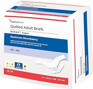 Wings Super Quilted Breathable Briefs, Bariatric, 3XL/4XL, Case/32 (4/8s)