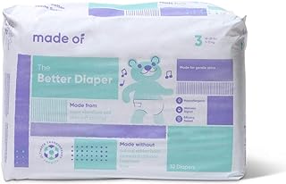 The Better Baby Diapers - Hypoallergenic Diapers for Sensitive Skin, Unscented, 10 Hour Absorbency - Pediatrician and Dermatologist Tested - Size 3 (32 Count)