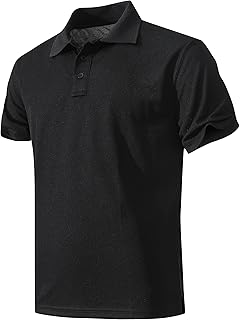 Sponsored Ad - Men's Quick-Dry Active Polo Shirts Short Sleeve Performance for Golf Tennis Daily Casual Collared T-Shirt