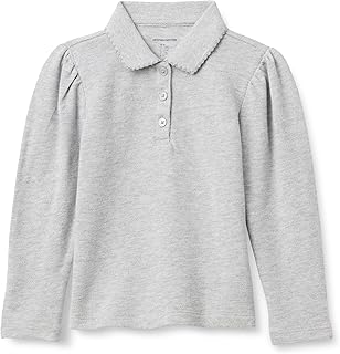 Girls and Toddlers' Uniform Pique Long Sleeve Polo Shirt
