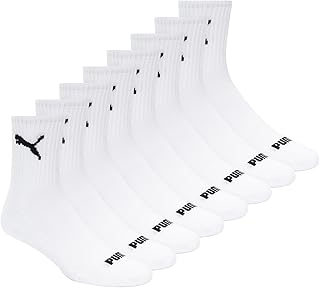 Mens 8 Pack Athletic Cushioned High Quarter Crew Socks