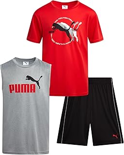 Boys Active Shorts Set - 3 Piece Performance T-Shirt, Dry Fit Tank Top, and Gym Shorts - Activewear Set for Boys (4-16)