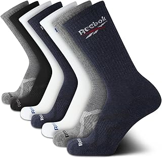 Mens Crew Socks - 5 Pack Breathable Cushioned Moisture-Wicking Athletic Performance Running Socks for Men (6-12.5)