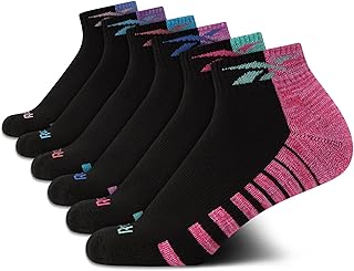 Girls' Quarter Socks - 6 Pack Moisture-Wicking Low Cut Athletic Ankle Socks for Girls (Sizes: S-L)